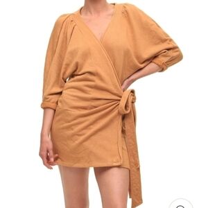 N:philanthropy Bresson Wrap Dress S Iced Coffee Tunic Top NEW!
